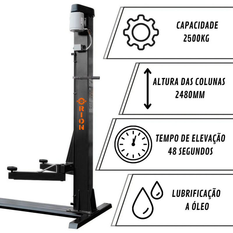 Elevador Automotivo Orion 2,5 T 200V Trifásico